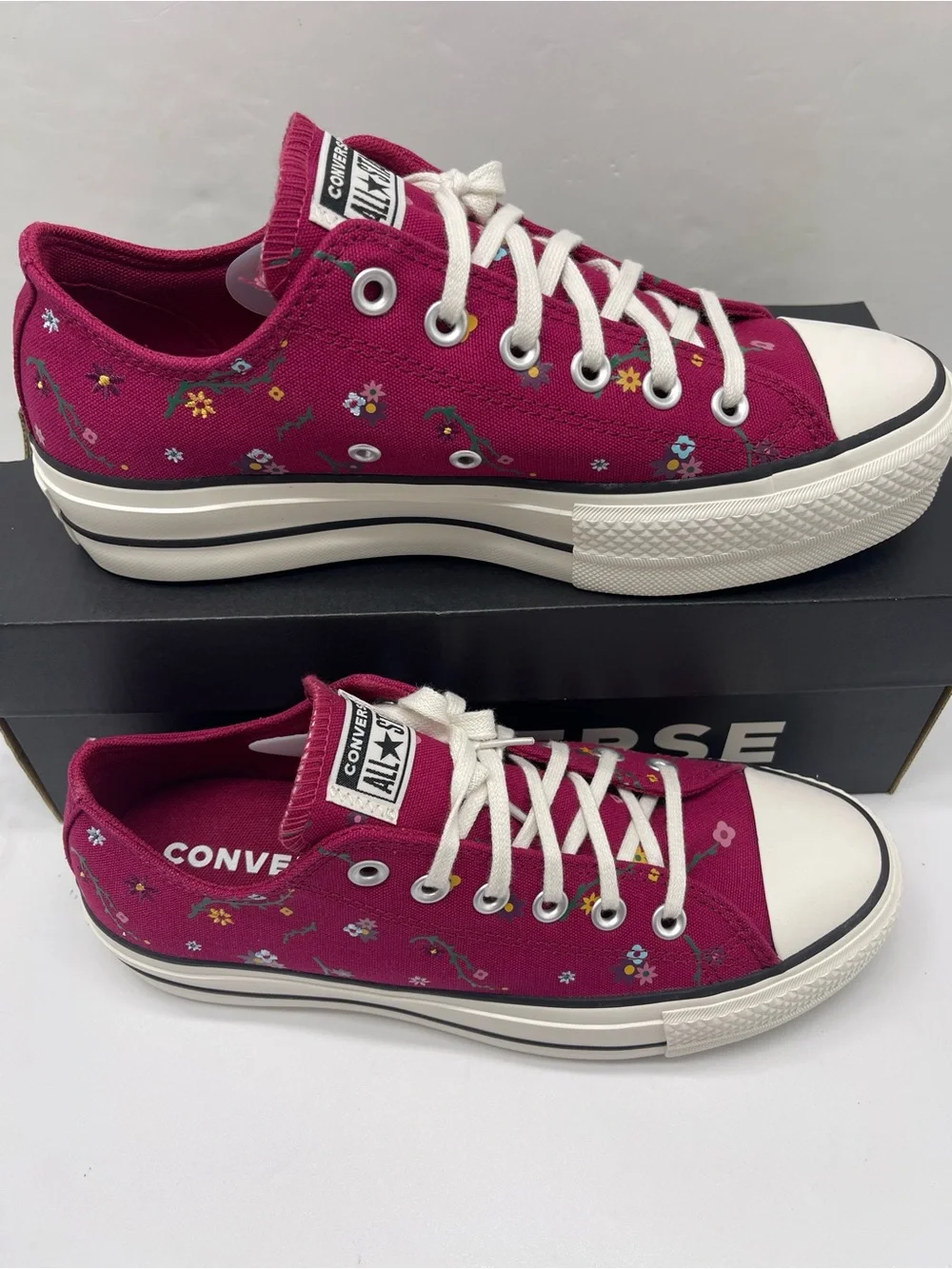 Converse A15535C CTAS LIFT OX SPORTY BERRY/VINTAGE WHITE Platform Sneakers